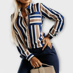 Emy™ | Blusa casual às riscas