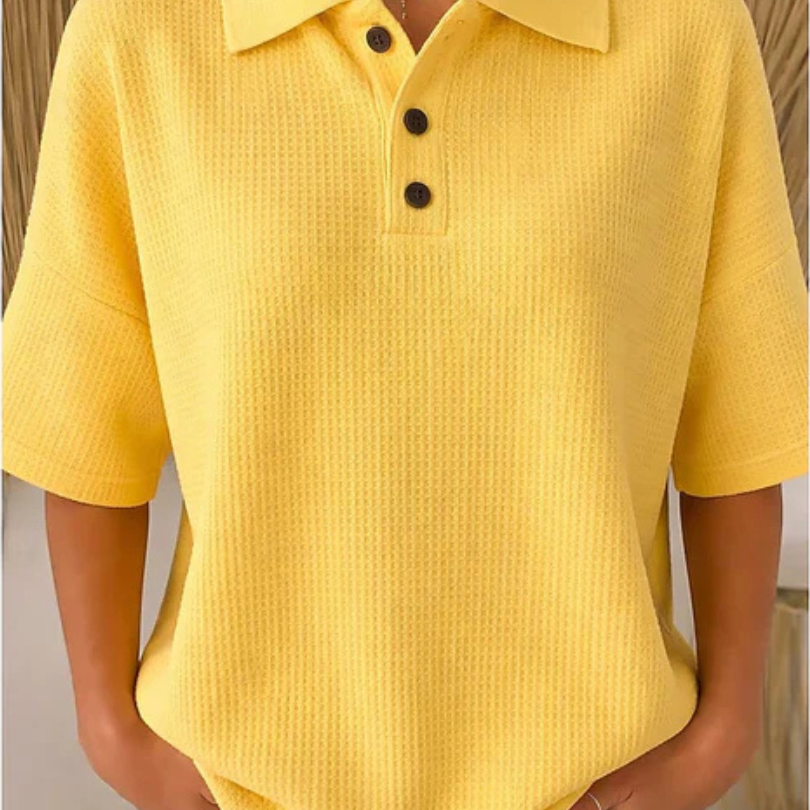 Peggie™ | Blusa Polo Waffle Confortável