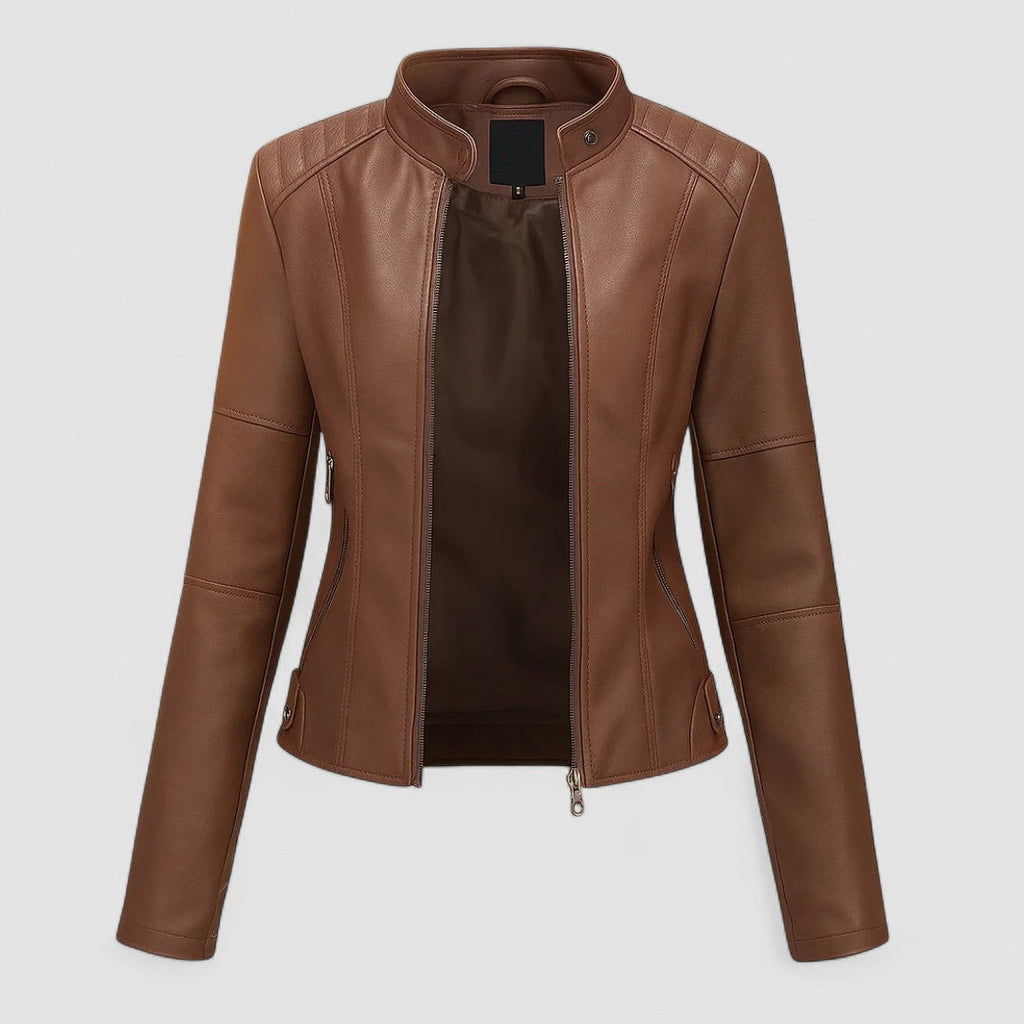 Jeniffer™ | Casaco de Couro Moderno