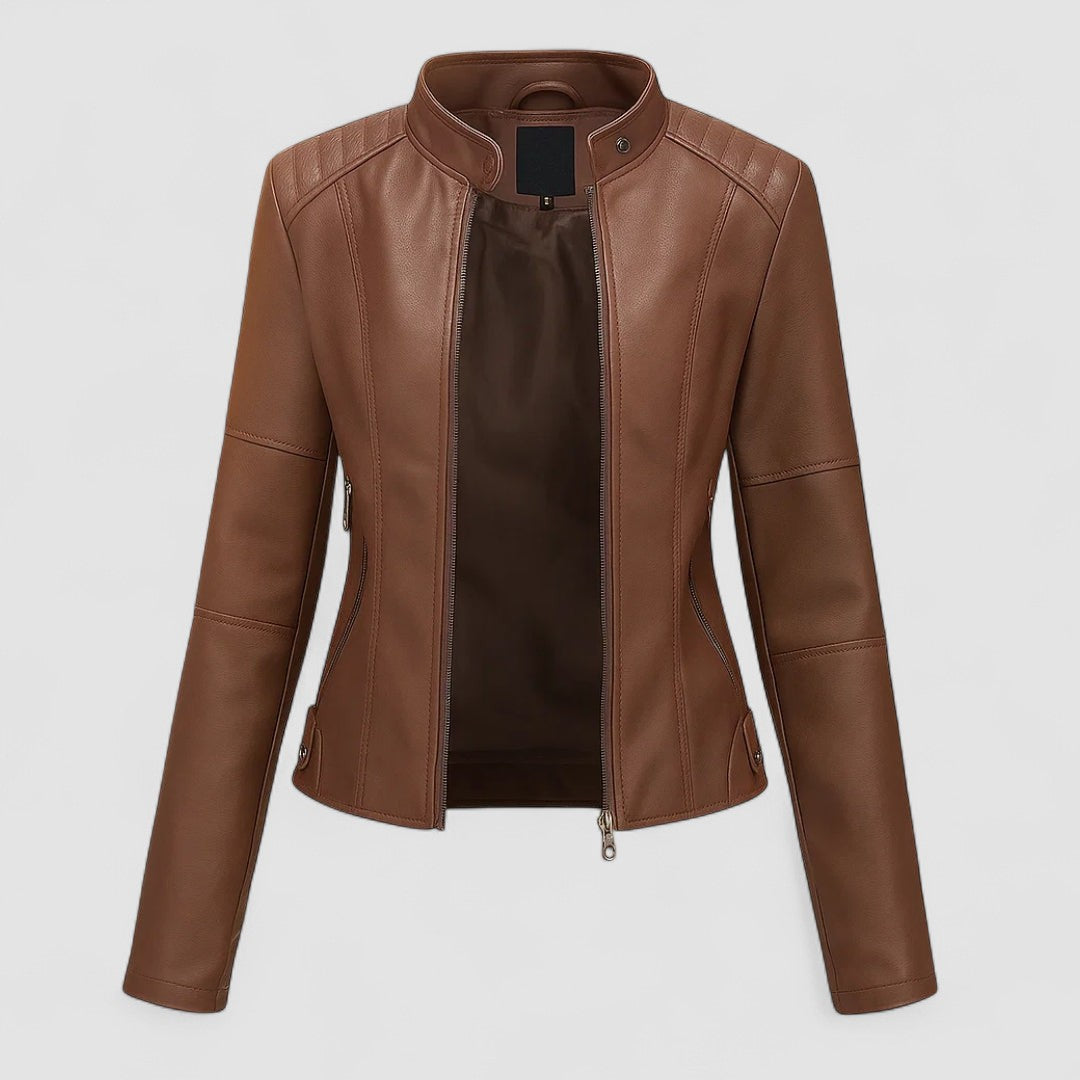 Jeniffer™ | Casaco de Couro Moderno