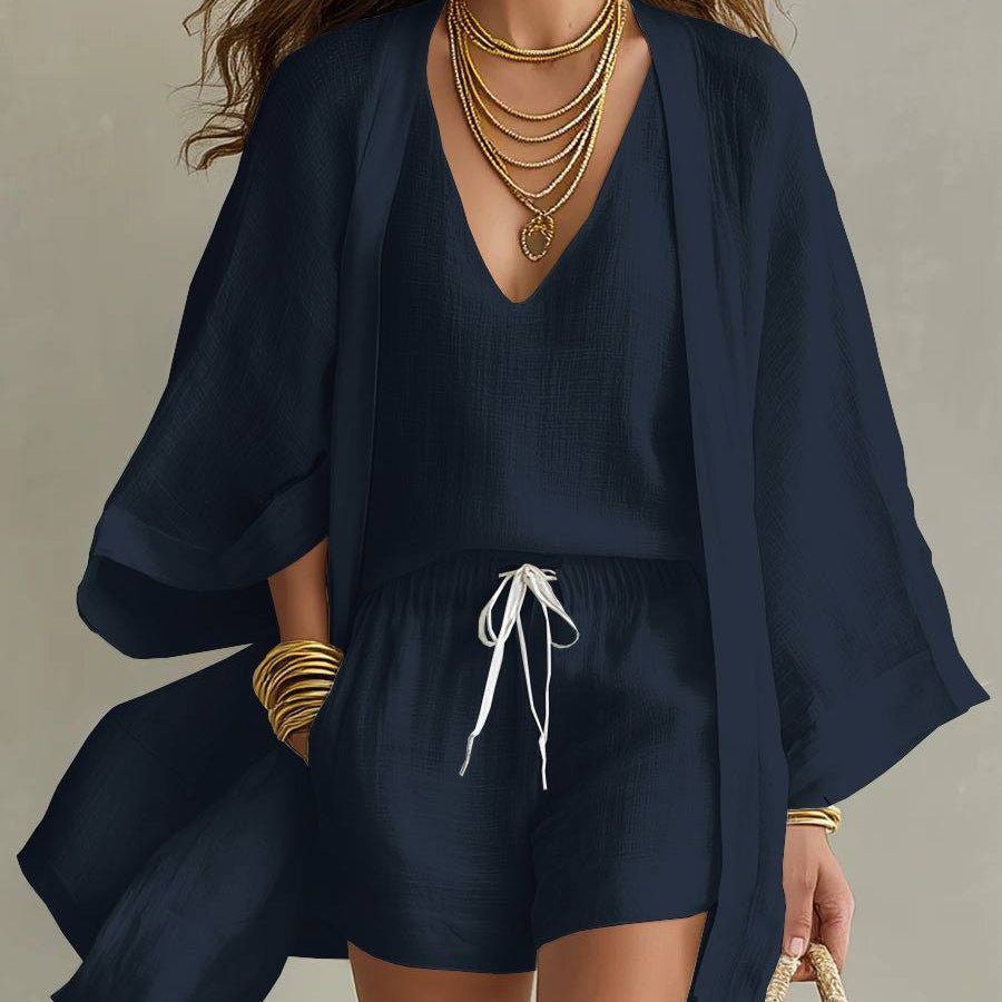 Noemie™ | Conjunto de Linho de Três Peças