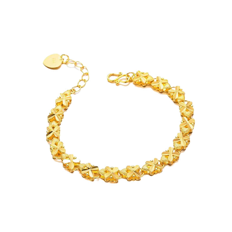 Brilho Dourado Pulseira De Ouro Vintage Margarida Elegante