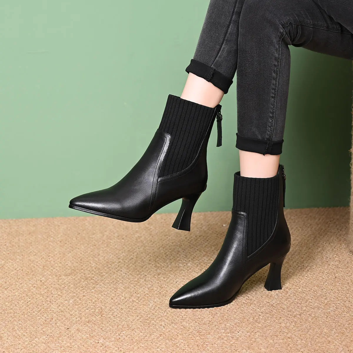 Clara™ | Botas com plataforma em Couro