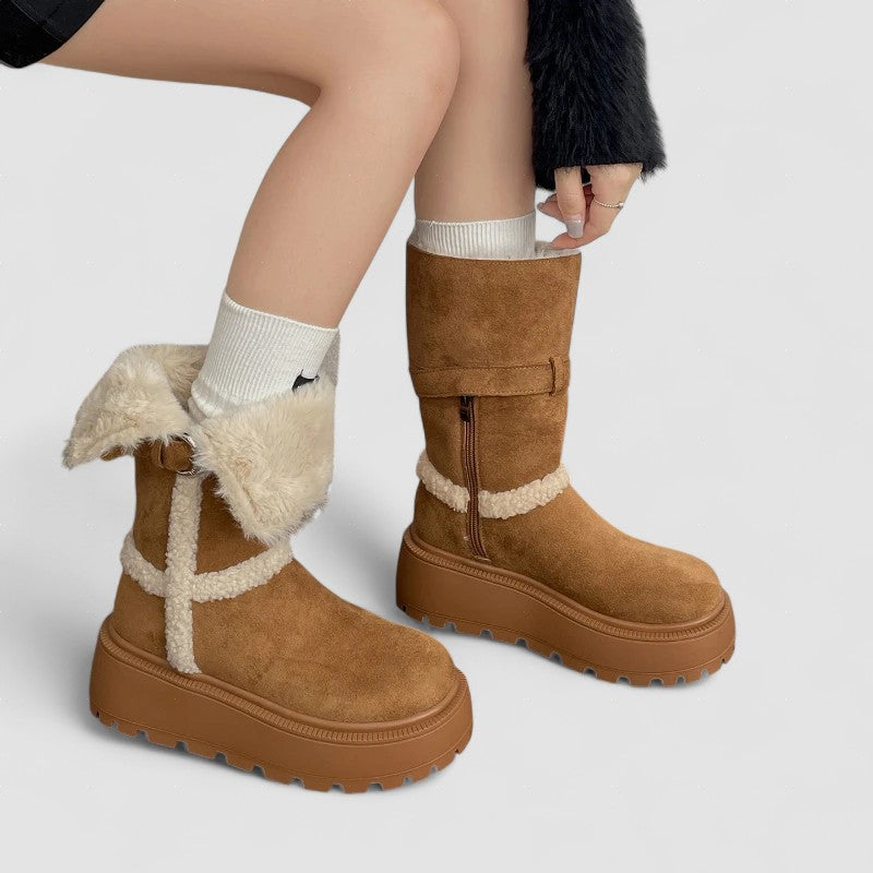 Danna™ | Botas com plataforma de inverno com design moderno e aconchegante