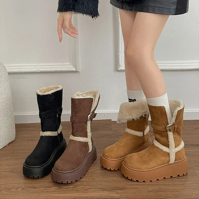 Danna™ | Botas com plataforma de inverno com design moderno e aconchegante
