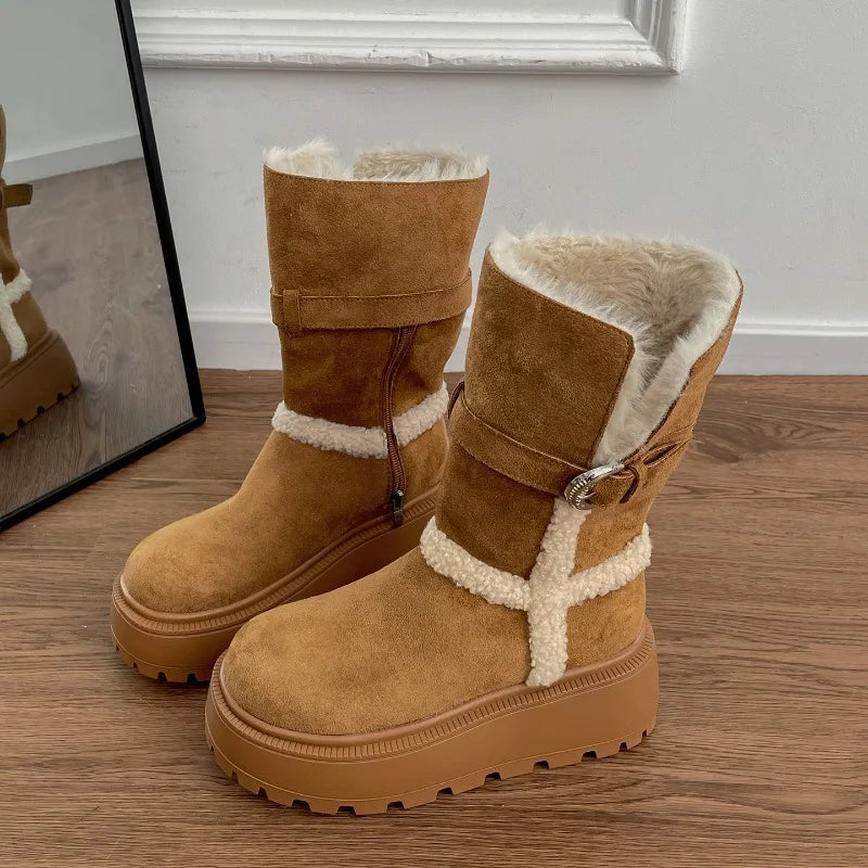 Danna™ | Botas com plataforma de inverno com design moderno e aconchegante