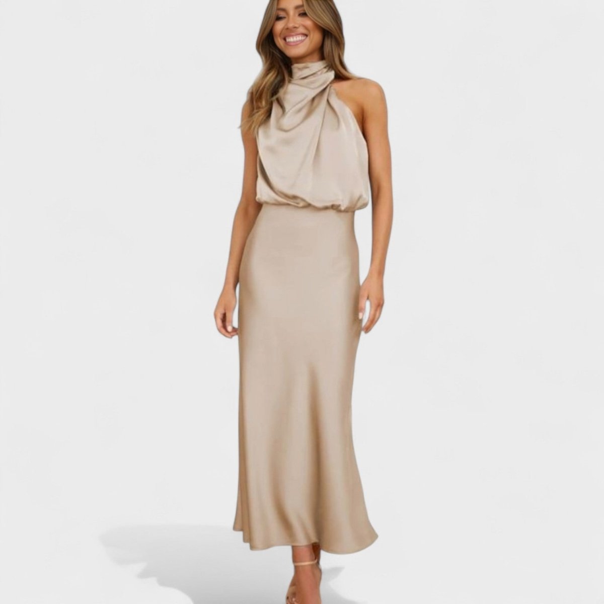 Alba™ | Vestido Satin Elegance - | Benedita Lisboa