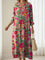 Alexandra™ | Vestido Boho Longo Verde com Flores Cor-de-Rosa - Vestido | Benedita Lisboa