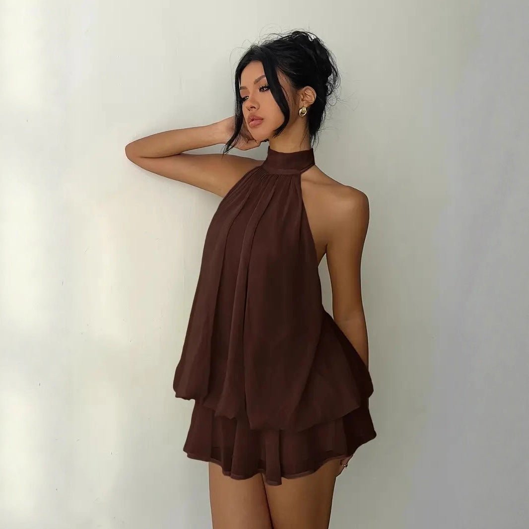 Alice™ | Vestido Mini Halter Solto e Elegante - | Benedita Lisboa