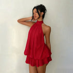 Alice™ | Vestido Mini Halter Solto e Elegante - | Benedita Lisboa