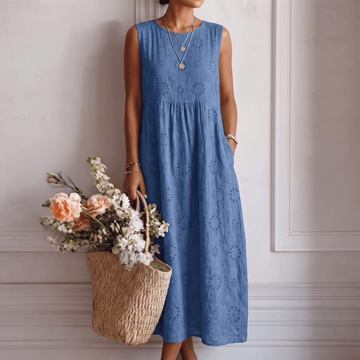 Alícia™ | Vestido Midi de Verão para o Dia a Dia - Vestido | Benedita Lisboa