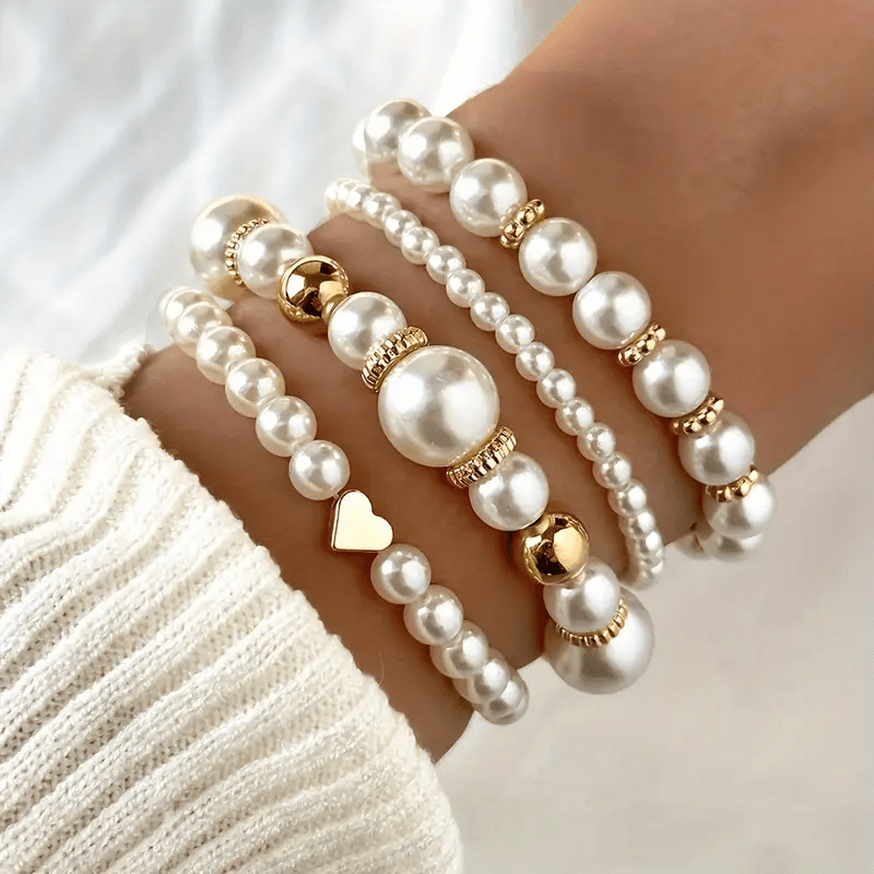 Amelia - Conjunto de Pulseiras Atemporais de Pérolas - | Benedita Lisboa
