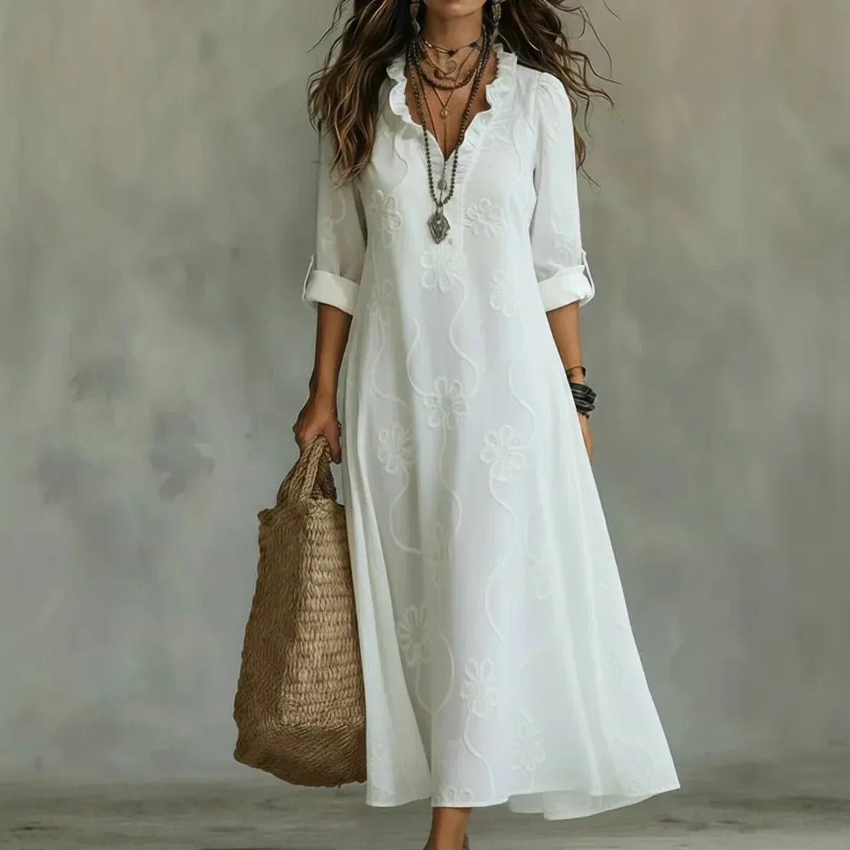 Amélia™ | Vestido Boho Chic Elegância Atemporal - dress | Benedita Lisboa