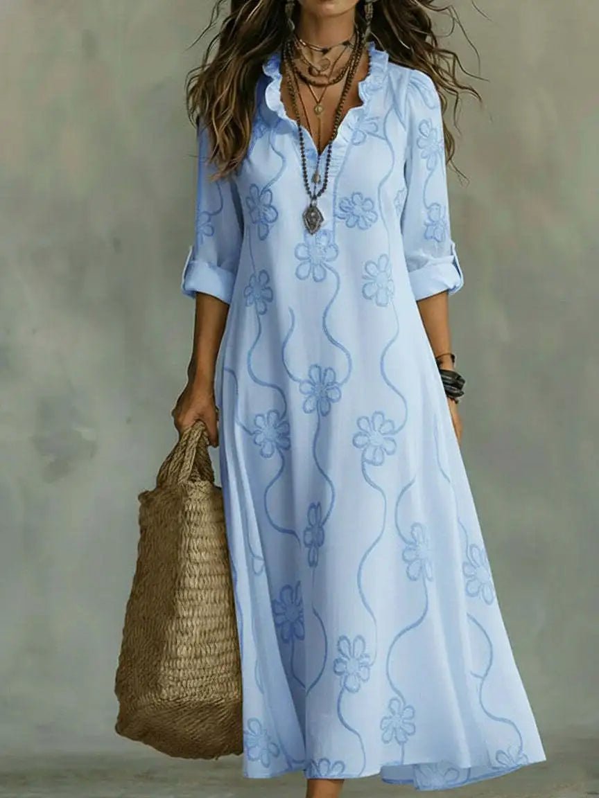 Amélia™ | Vestido Boho Chic Elegância Atemporal - dress | Benedita Lisboa