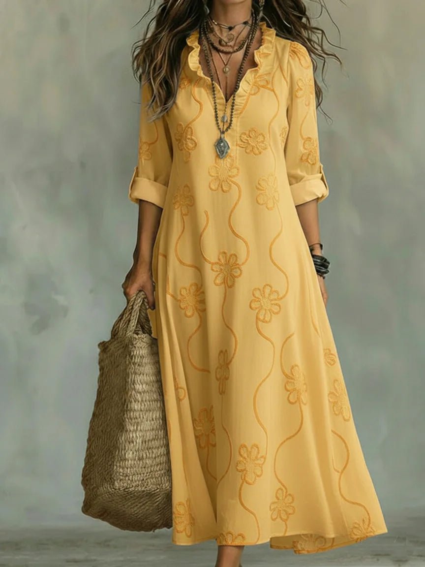 Amélia™ | Vestido Boho Chic Elegância Atemporal - dress | Benedita Lisboa