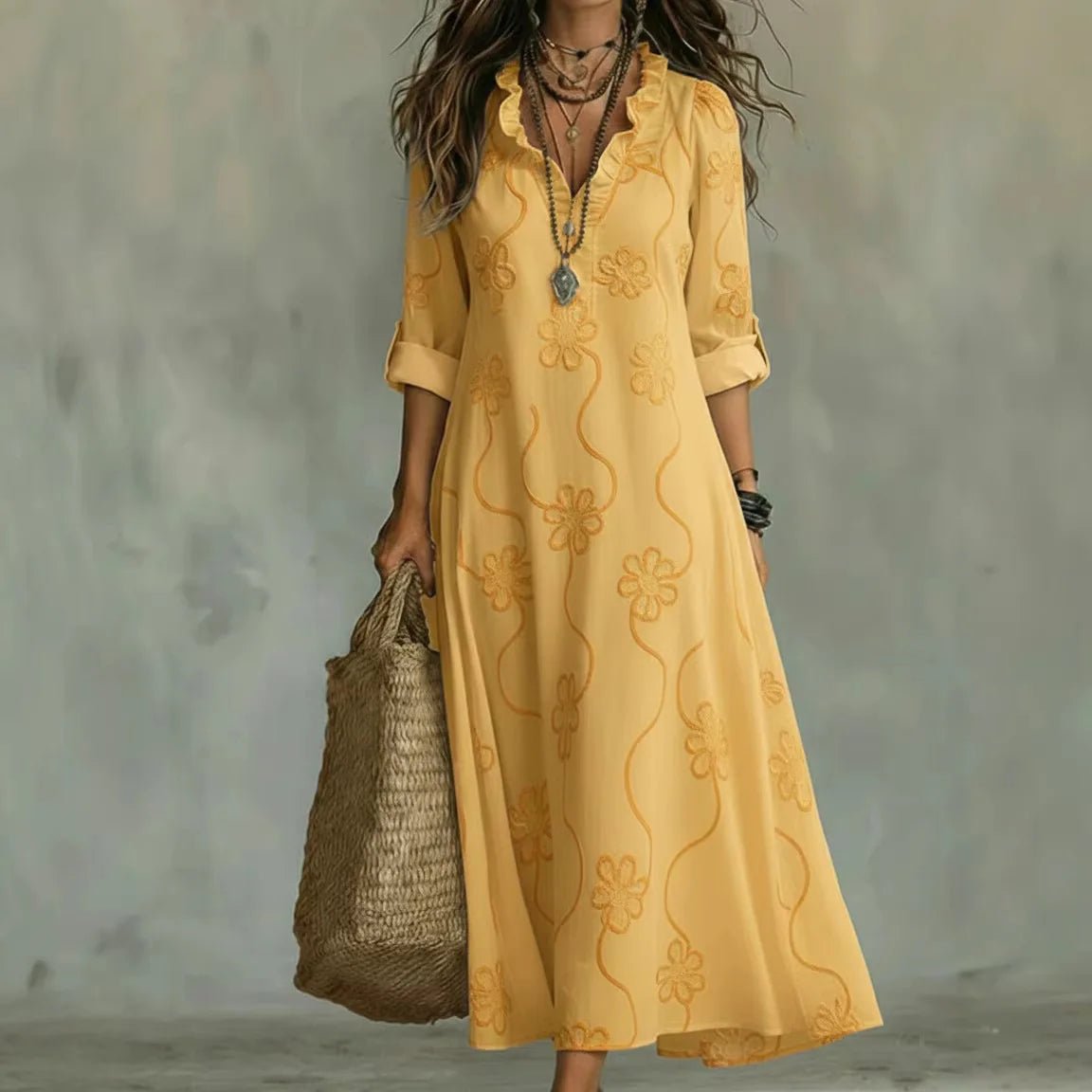 Amélia™ | Vestido Boho Chic Elegância Atemporal - dress | Benedita Lisboa
