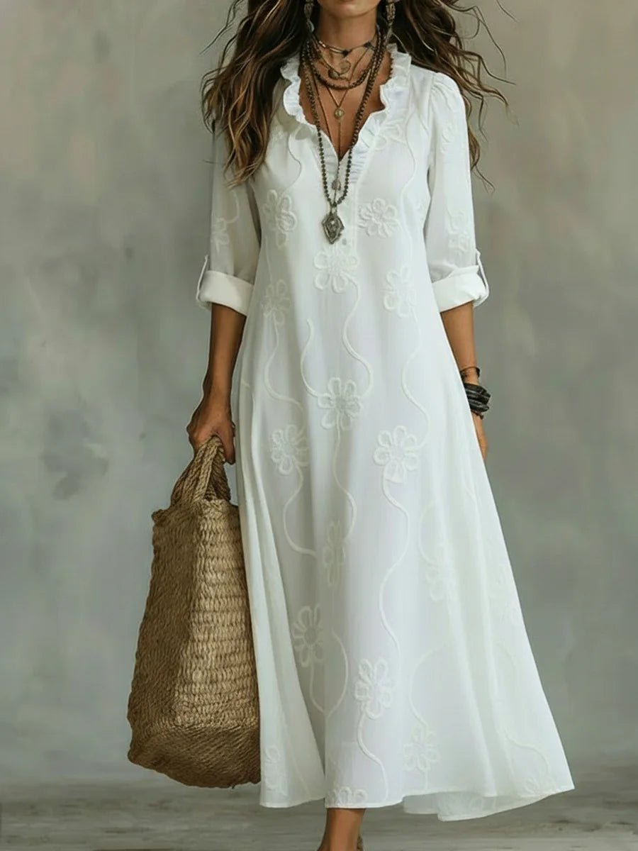 Amélia™ | Vestido Boho Chic Elegância Atemporal - dress | Benedita Lisboa