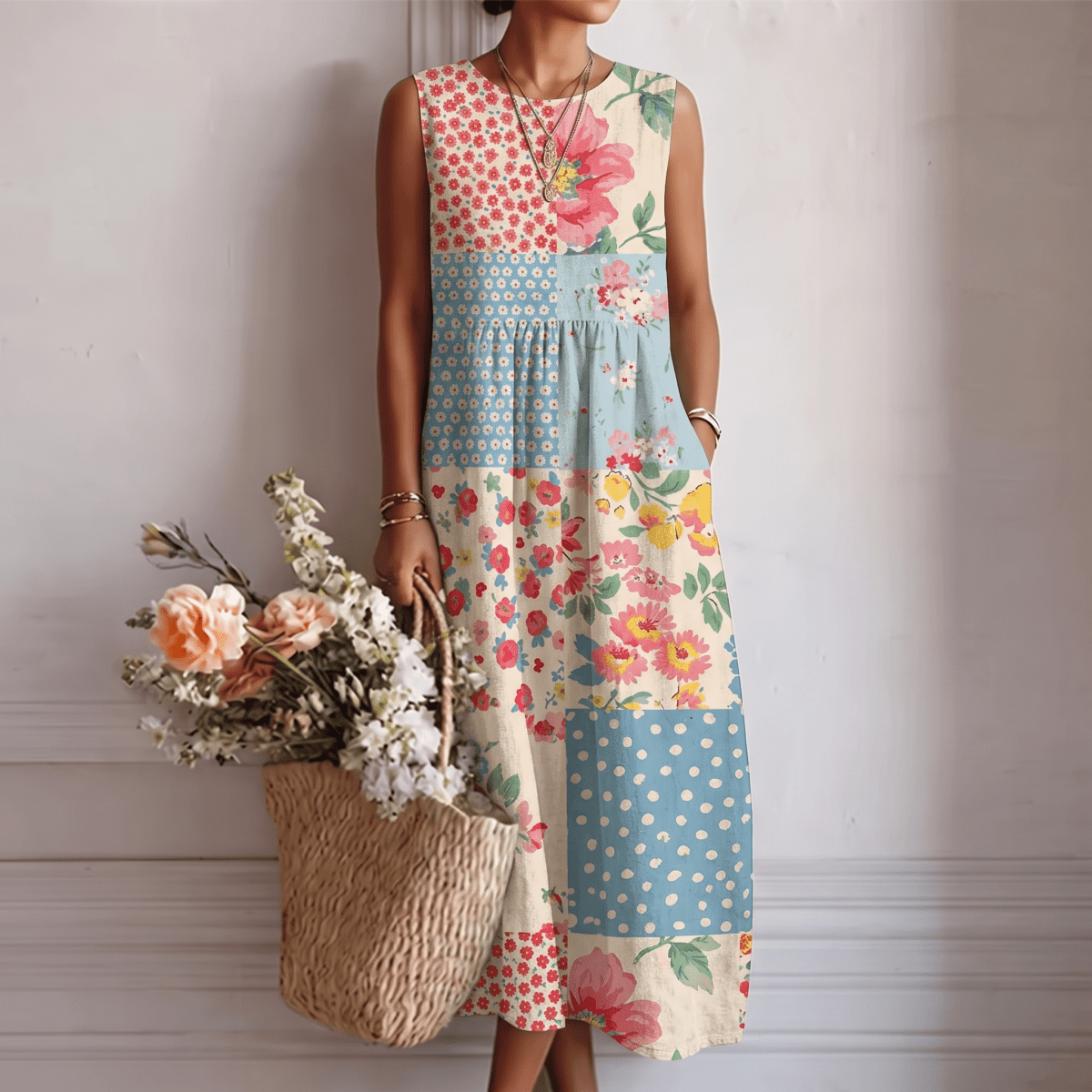Amélia™ | Vestido Midi para o Dia a Dia - Vestido | Benedita Lisboa