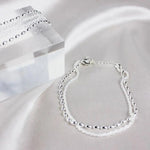 Amparo - Conjunto de Pulseiras Prateadas Elegantes com Pedras de Zircónio - | Benedita Lisboa