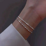 Amparo - Conjunto de Pulseiras Prateadas Elegantes com Pedras de Zircónio - | Benedita Lisboa
