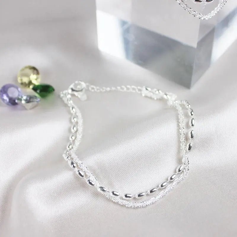 Amparo - Conjunto de Pulseiras Prateadas Elegantes com Pedras de Zircónio - | Benedita Lisboa