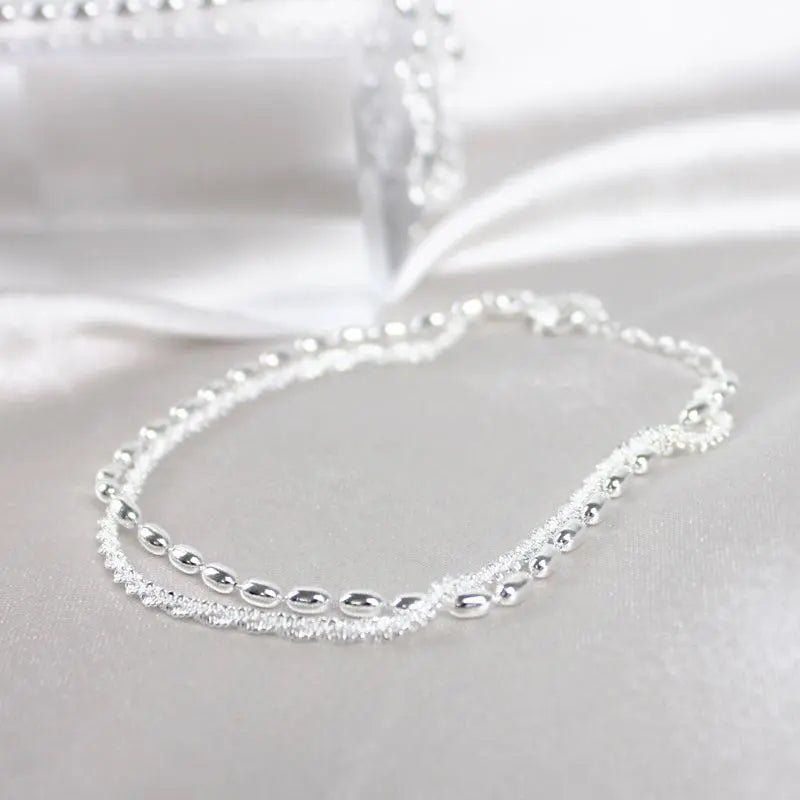 Amparo - Conjunto de Pulseiras Prateadas Elegantes com Pedras de Zircónio - | Benedita Lisboa