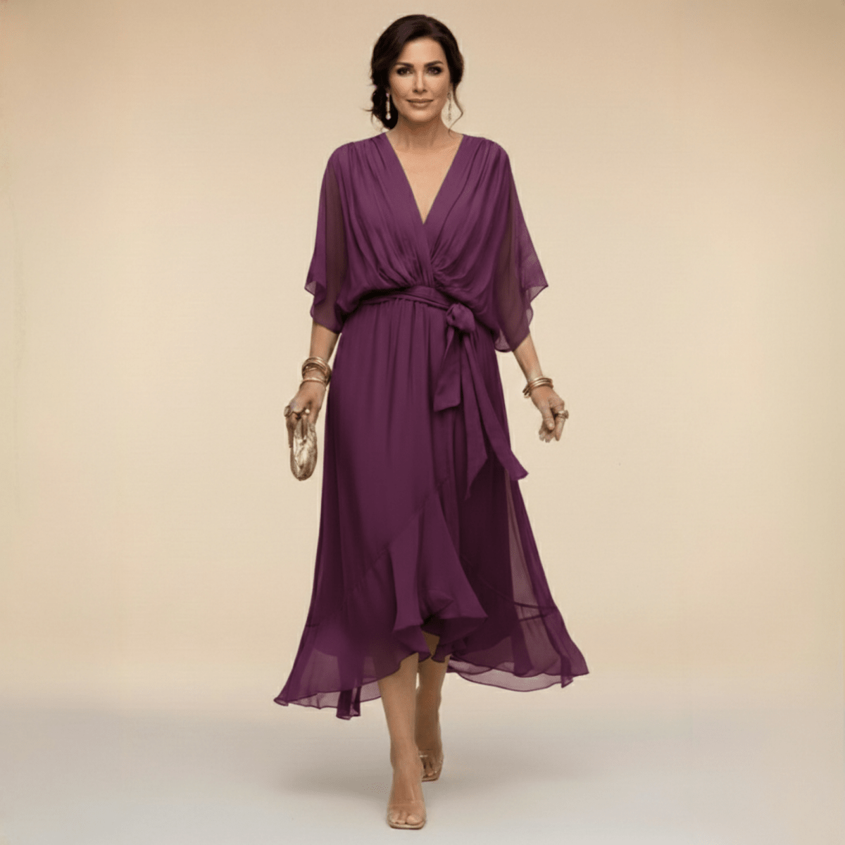 ANA™ | Vestido Midi Elegante - | Benedita Lisboa
