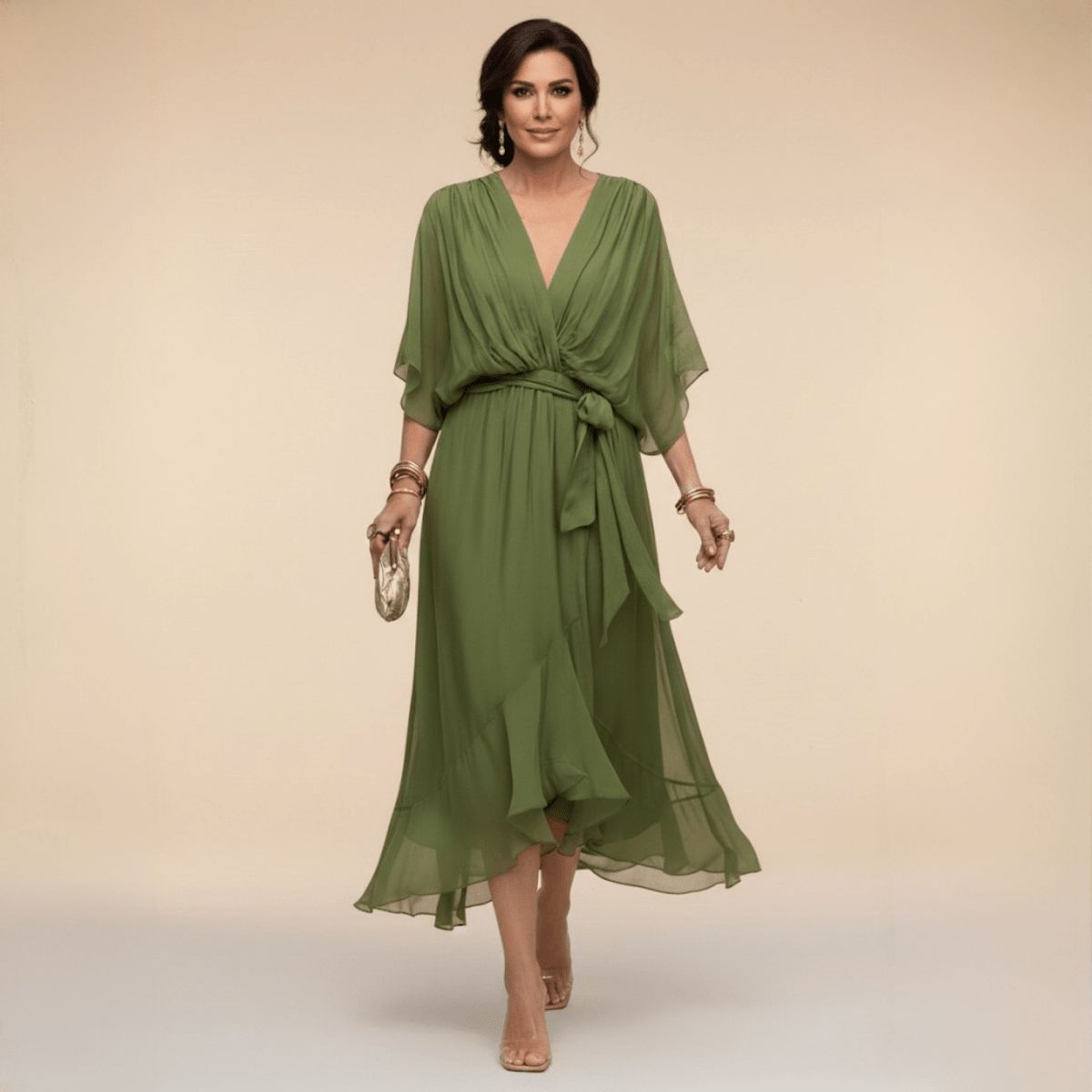 ANA™ | Vestido Midi Elegante - | Benedita Lisboa
