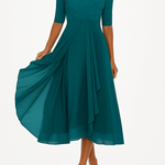 Aura™ | Vestido de Festa com Renda e Chiffon - | Benedita Lisboa