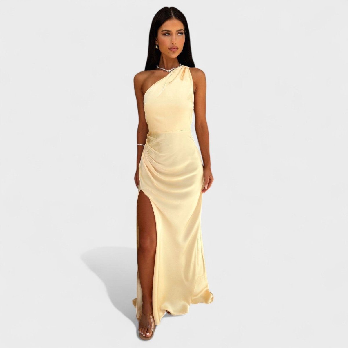Aurelia™ | Vestido comprido de cetim - | Benedita Lisboa