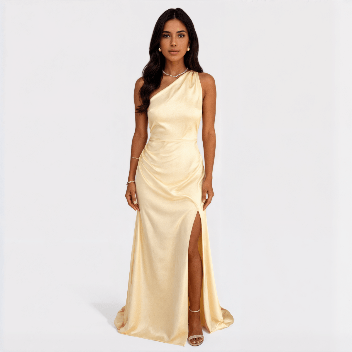 Aurelia™ | Vestido comprido de cetim - | Benedita Lisboa