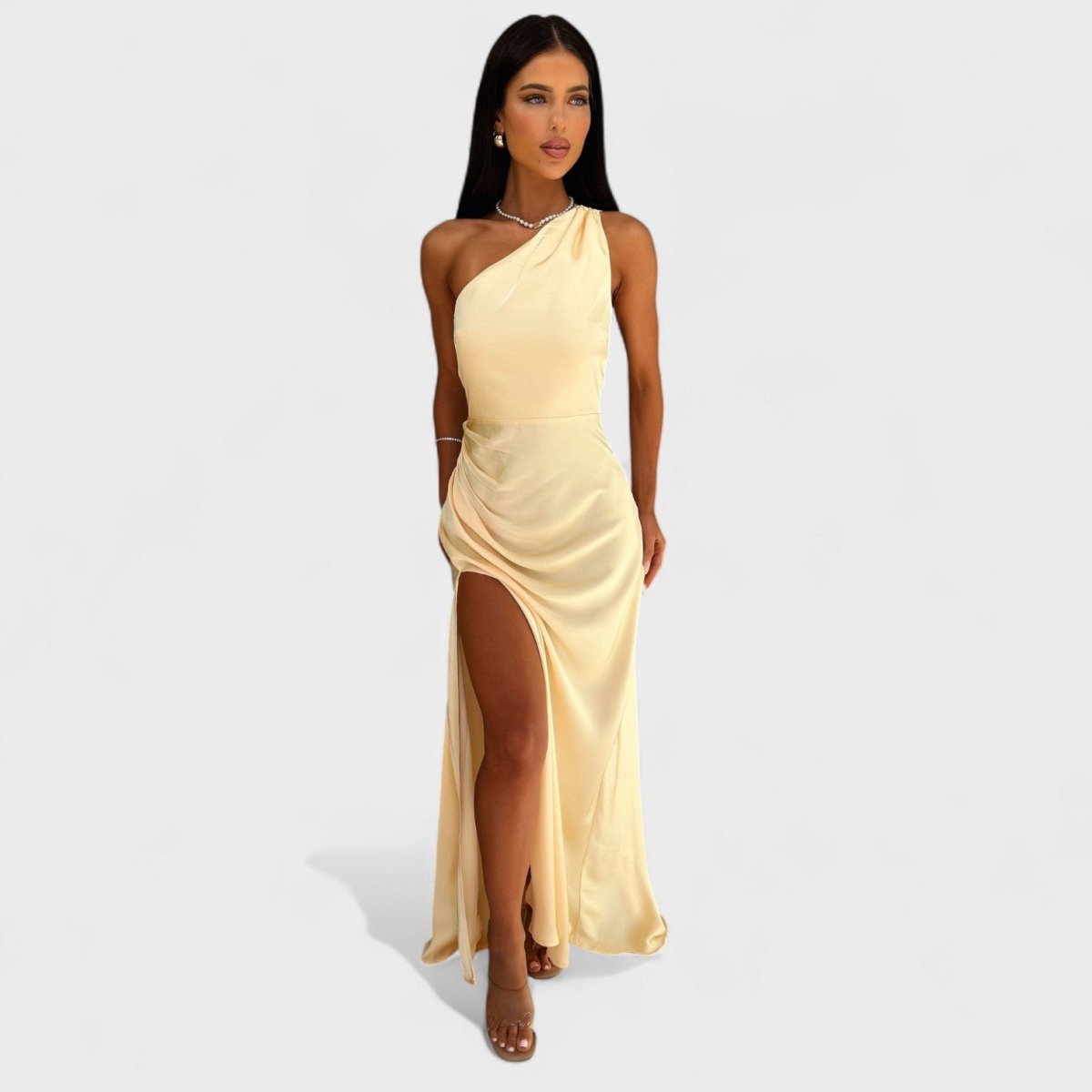 Aurelia™ | Vestido comprido de cetim - | Benedita Lisboa