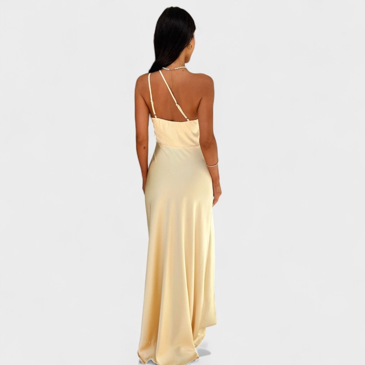 Aurelia™ | Vestido comprido de cetim - | Benedita Lisboa