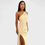Aurelia™ | Vestido comprido de cetim - | Benedita Lisboa