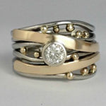 Aurora Anel Elegante Com Zircônias Ouro Antigo - Brilho - | Benedita Lisboa