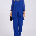 Aurora™ | Conjunto de Casaco Fluido e Calça de Perna Larga Azul - set | Benedita Lisboa