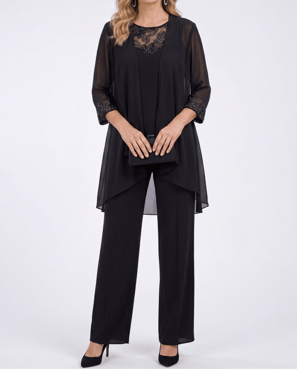 Aurora™ | Conjunto de Casaco Fluido e Calça de Perna Larga Azul - set | Benedita Lisboa