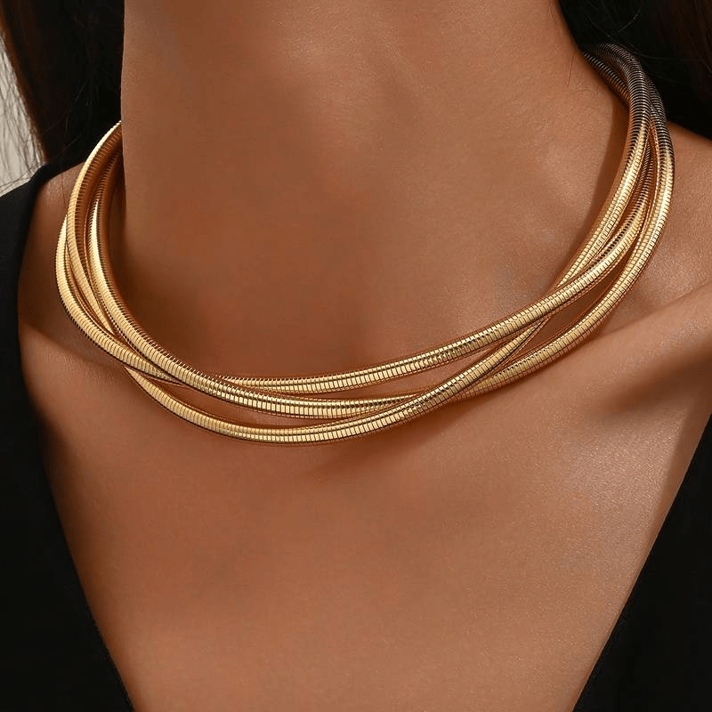 Aurora Joias Colar Multicamadas Vintage Ouro - Estilo Único - | Benedita Lisboa