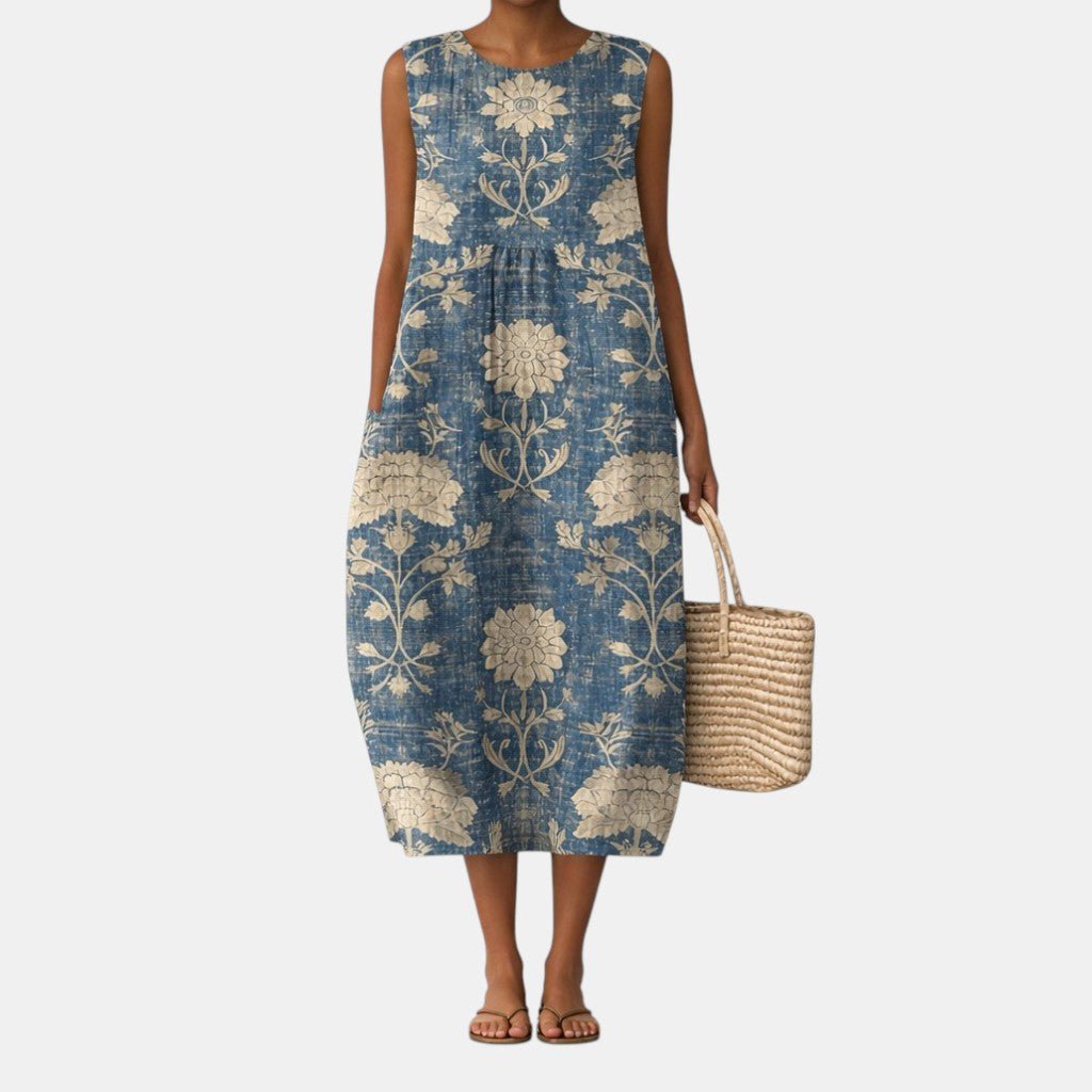 Aurora™ | Vestido Midi Floral Clássico - Vestido | Benedita Lisboa
