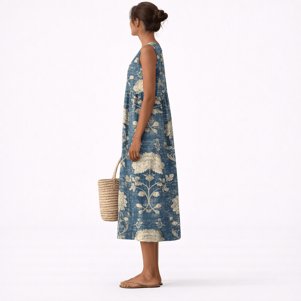 Aurora™ | Vestido Midi Floral Clássico - Vestido | Benedita Lisboa