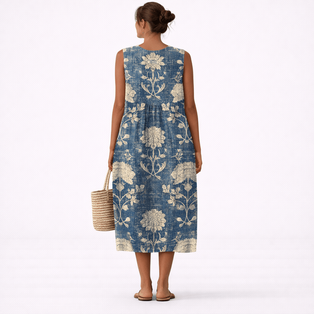 Aurora™ | Vestido Midi Floral Clássico - Vestido | Benedita Lisboa