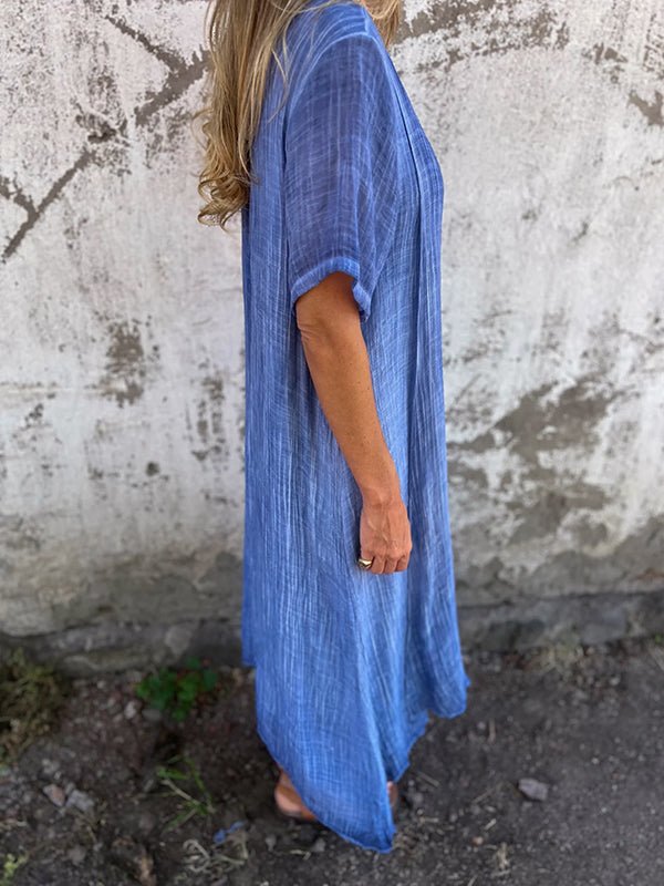 Aurora™ | Vestido Solto Elegance com Decote em V - | Benedita Lisboa