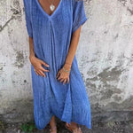 Aurora™ | Vestido Solto Elegance com Decote em V - | Benedita Lisboa