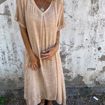 Aurora™ | Vestido Solto Elegance com Decote em V - | Benedita Lisboa