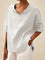 Beatriz™ | Blusa de Linho V com Corte Clássico, Leve e Confortável - | Benedita Lisboa