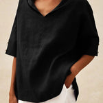 Beatriz™ | Blusa de Linho V com Corte Clássico, Leve e Confortável - | Benedita Lisboa