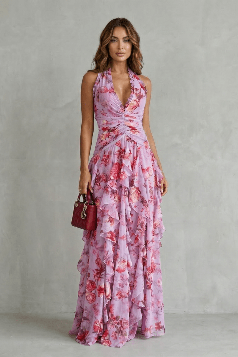 Bela™ | Vestido Super Elegante, com um Design Floral Romântico e Femino - Maxi Dresses | Benedita Lisboa