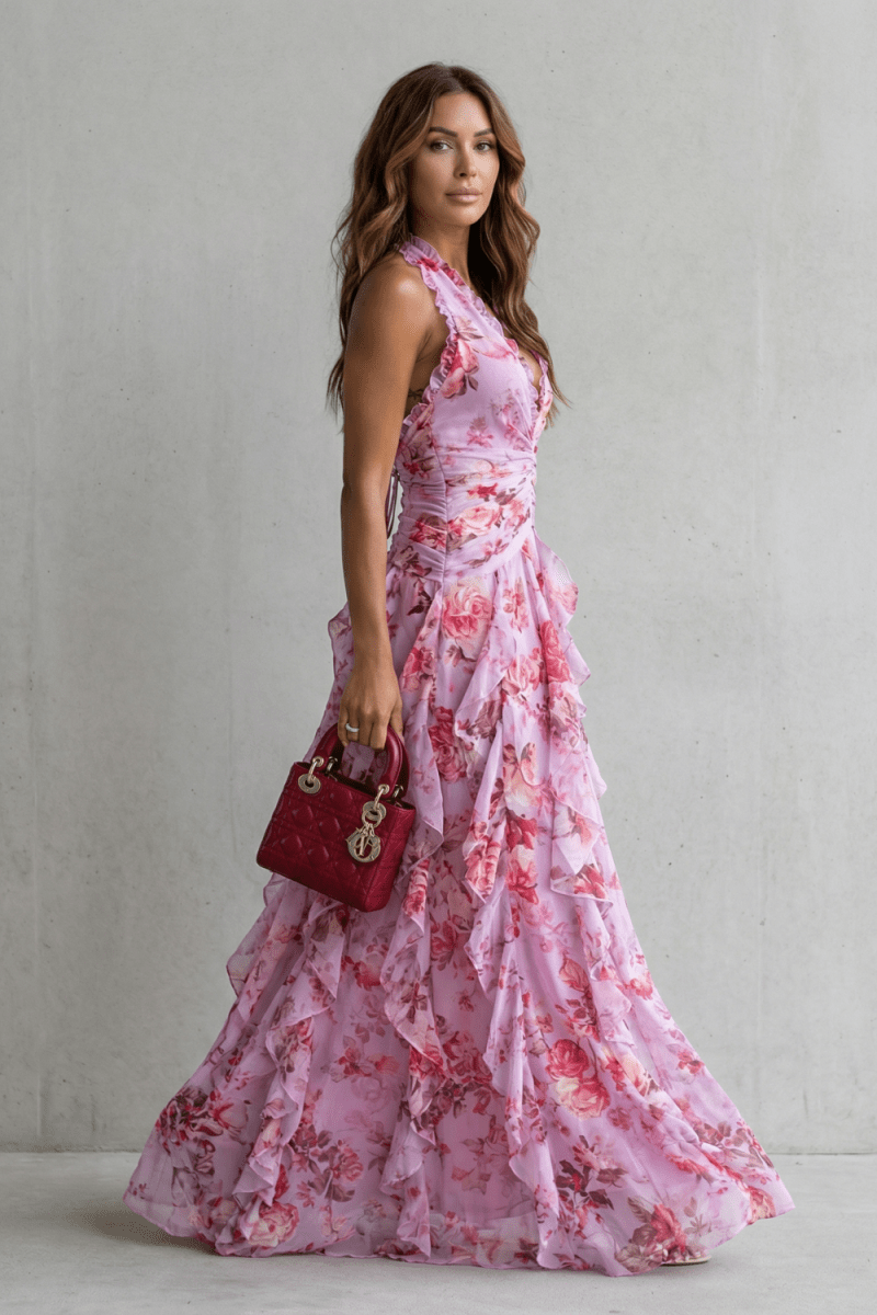 Bela™ | Vestido Super Elegante, com um Design Floral Romântico e Femino - Maxi Dresses | Benedita Lisboa