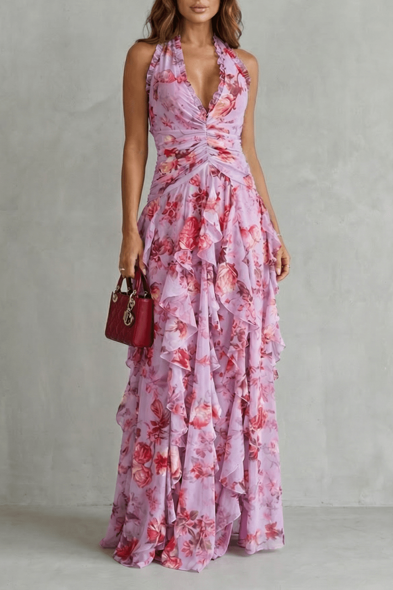 Bela™ | Vestido Super Elegante, com um Design Floral Romântico e Femino - Maxi Dresses | Benedita Lisboa
