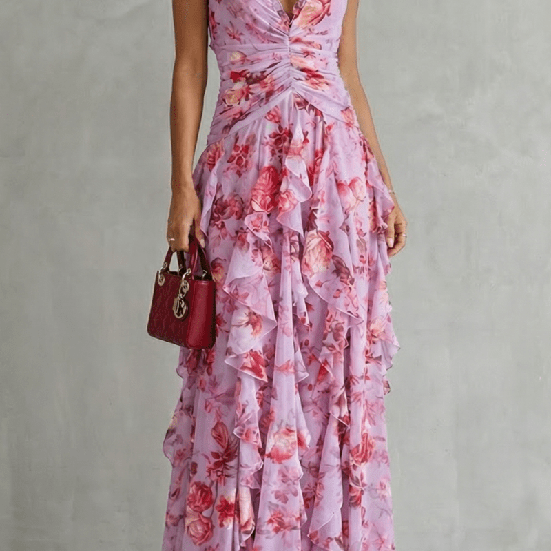 Bela™ | Vestido Super Elegante, com um Design Floral Romântico e Femino - Maxi Dresses | Benedita Lisboa